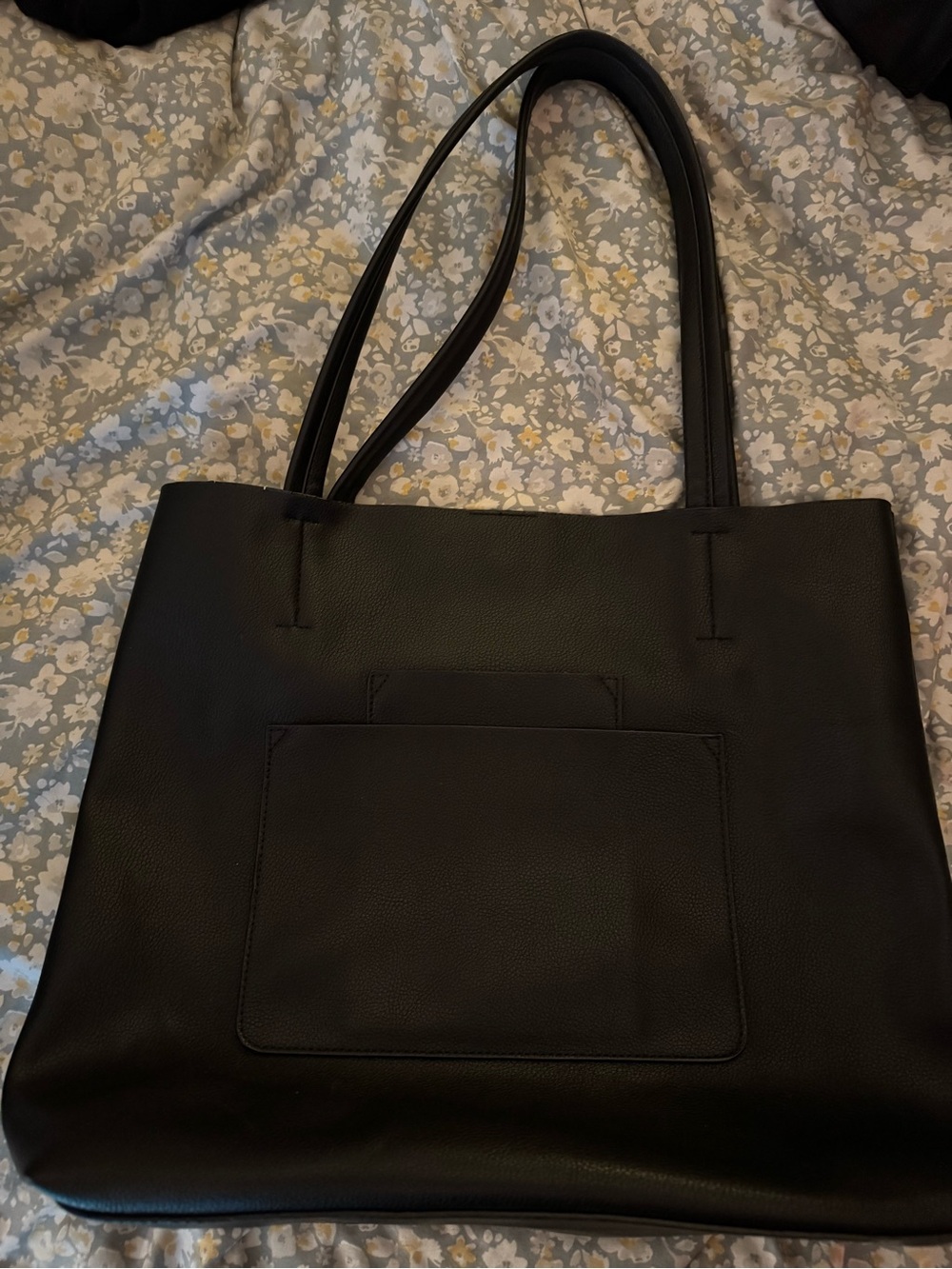 Antik Kraft Black Tote with Front Patch Pocket